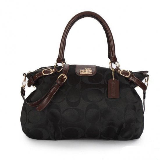 Coach Madison Kelsey In Signature Medium Black Satchels ATK | Women